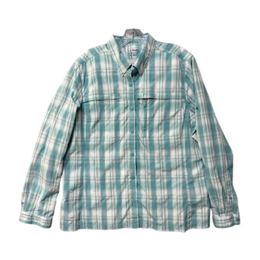LL Bean Men's Fishing Hiking Vented Shirt Long Sleeve Size XL Plaid